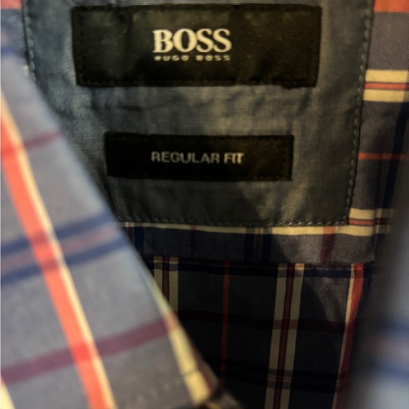 Boss Hugo Boss Men's Check Button-Up Shirt | M | Blue - Picture 4 of 9